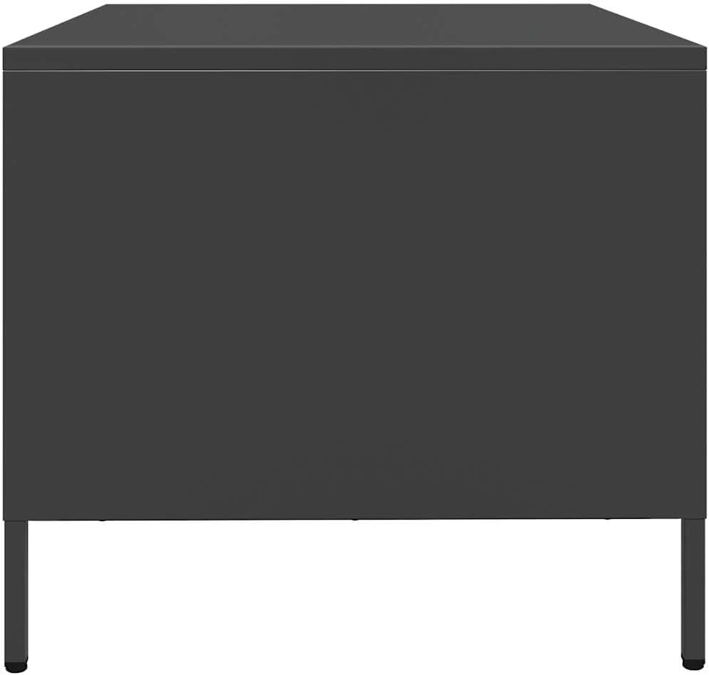 Industrialny metalowy stolik kawowy, czarny, stal, 101,5x50x43,5 cm - stolik z metalu, skandynawski styl