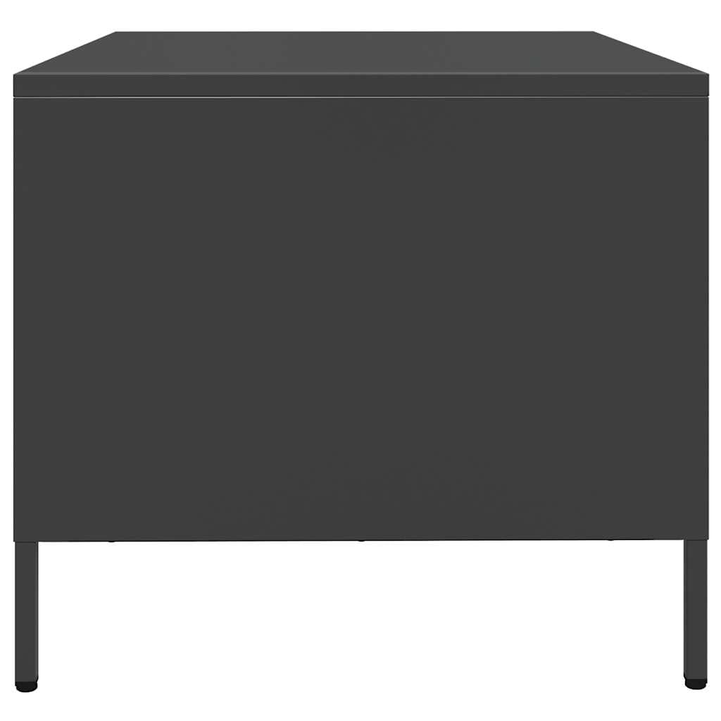 Industrialny metalowy stolik kawowy, czarny, stal, 101,5x50x43,5 cm - stolik z metalu, skandynawski styl