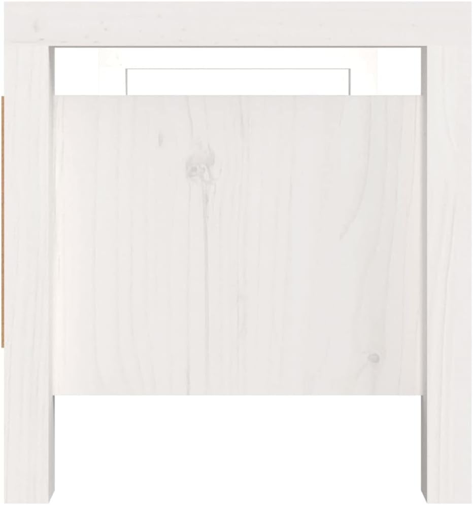 Biała Ławka do przedpokoju, biały, 80x40x43 cm, lite drewno sosnowe – biała ławka z dwoma szufladami