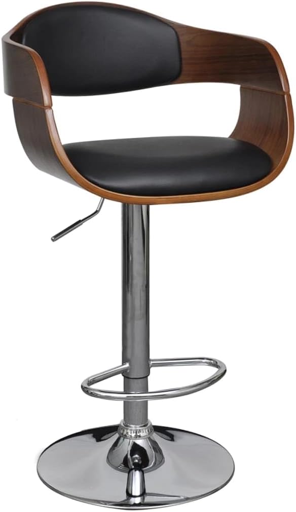Hoker z giętego drewna - hoker z sztucznej skóry, regulacja wysokości, ergonomiczny, metalowa noga