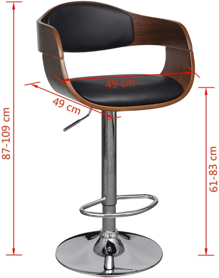 Hoker z giętego drewna - hoker z sztucznej skóry, regulacja wysokości, ergonomiczny, metalowa noga