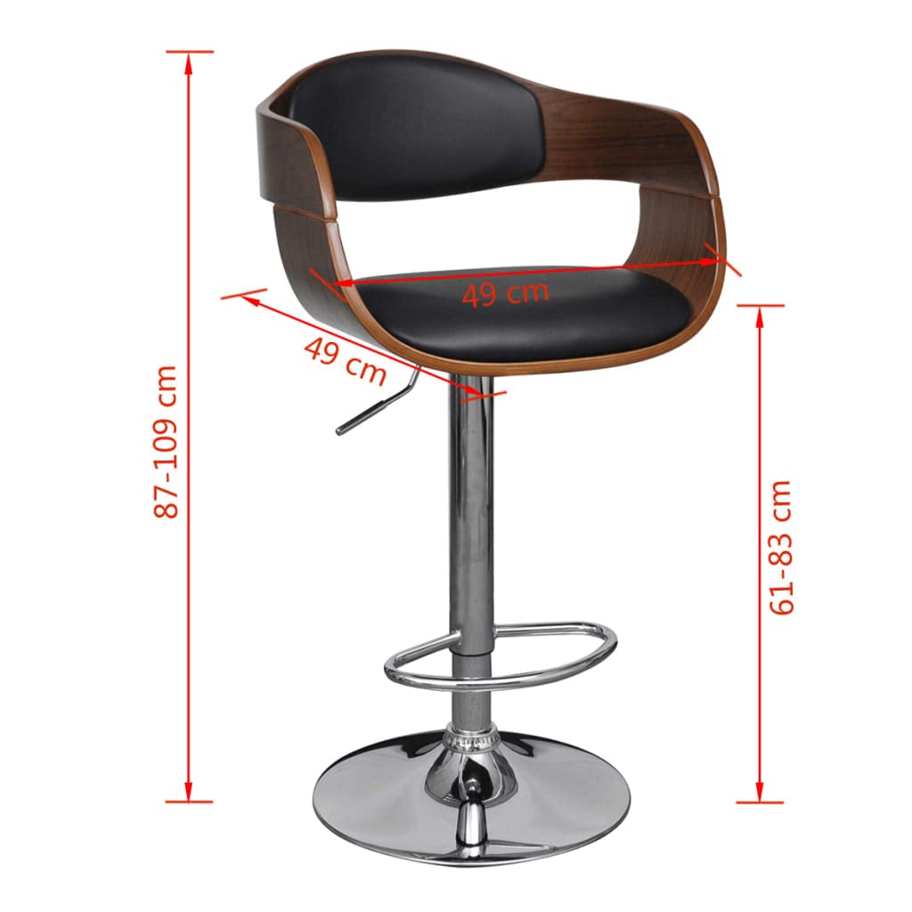 Hoker z giętego drewna - hoker z sztucznej skóry, regulacja wysokości, ergonomiczny, metalowa noga