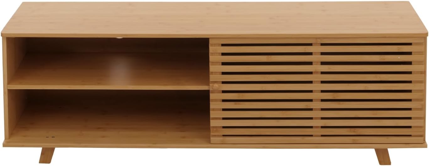 Bambusowa szafka pod telewizor, szafka pod telewizor, komoda, schowki, certyfikat MVG, 50 x 140 x 40 cm