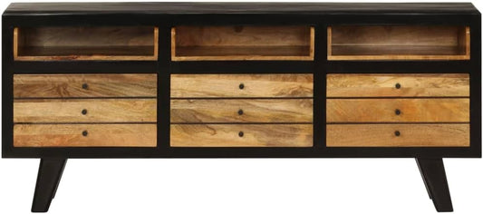 Ręcznie Wykonana Szafka RTV z Litego Drewna Mango w Stylu Vintage 120cm