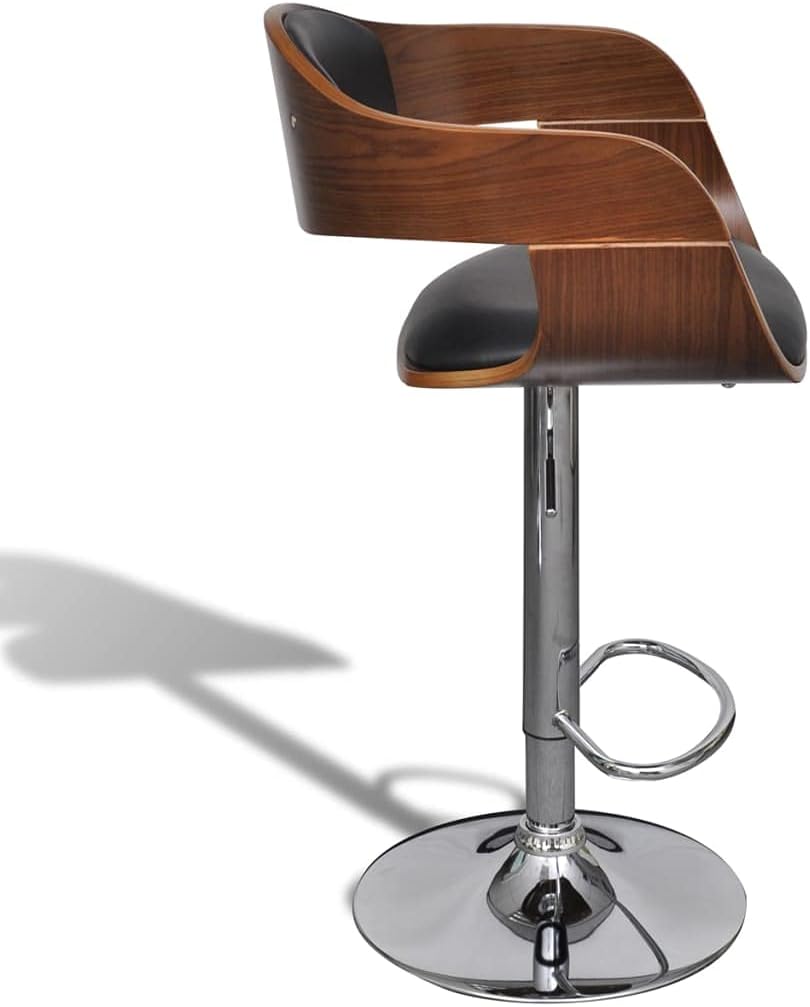 Hoker z giętego drewna - hoker z sztucznej skóry, regulacja wysokości, ergonomiczny, metalowa noga