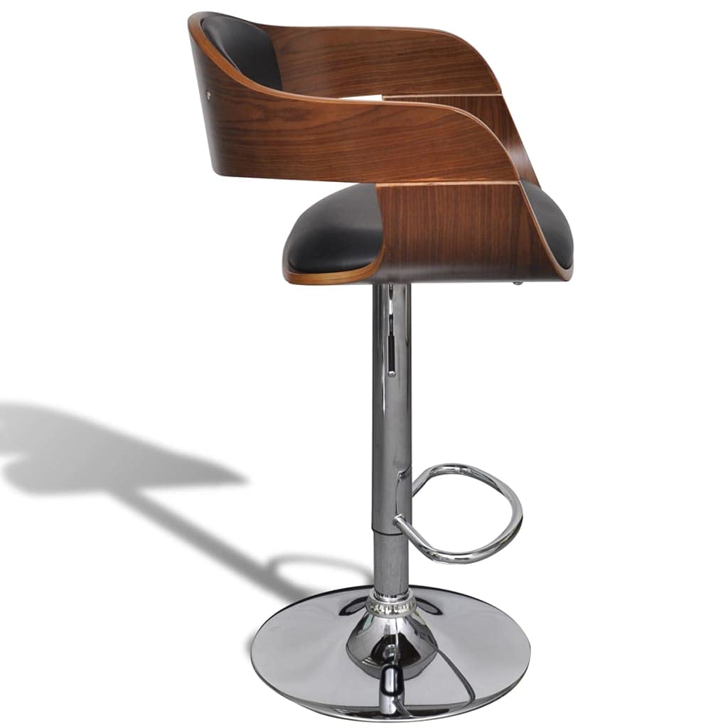 Hoker z giętego drewna - hoker z sztucznej skóry, regulacja wysokości, ergonomiczny, metalowa noga