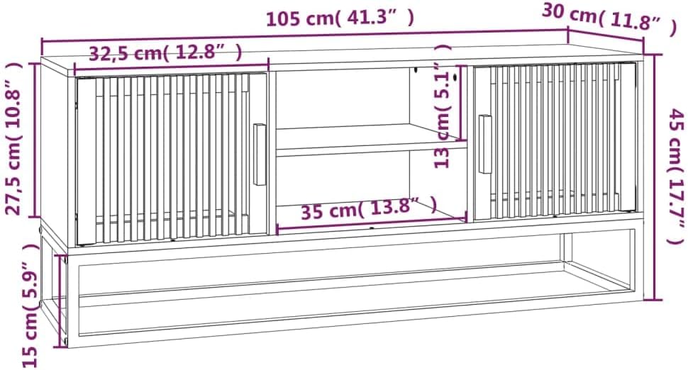 Nowoczesna Szafka RTV z metalowymi nogami - Szafka pod telewizor 105x30x45 cm
