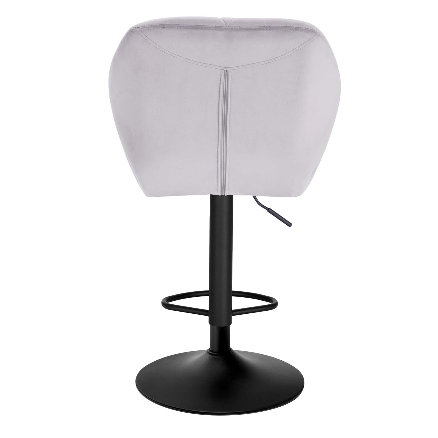 Hoker barowy szary Tapicerowany - Designerski stołek obrotowy, regulacja wysokości 60-82 cm, tapicerka aksamitna