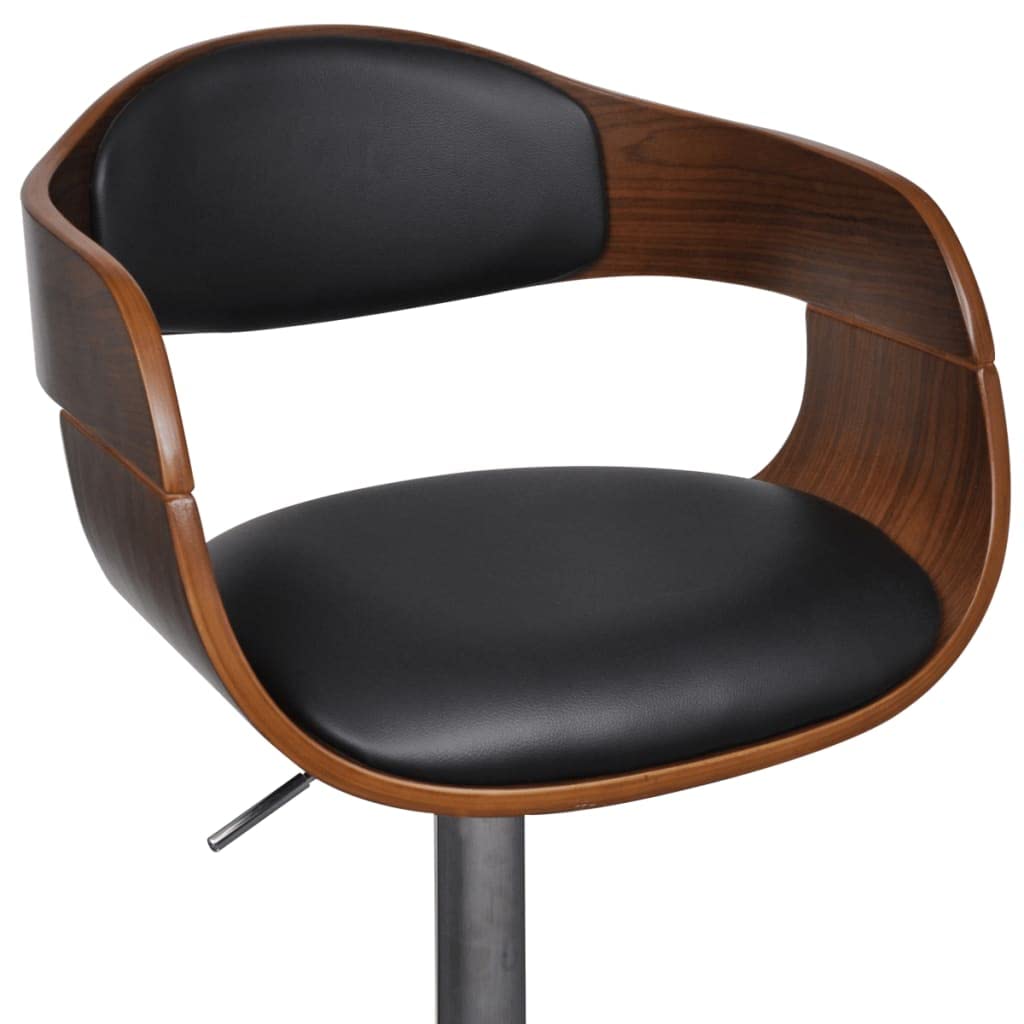Hoker z giętego drewna - hoker z sztucznej skóry, regulacja wysokości, ergonomiczny, metalowa noga