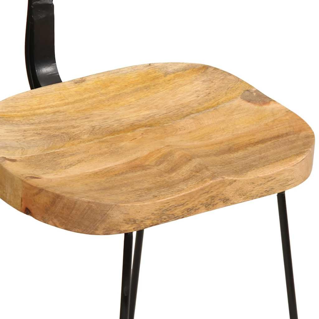 Hokery barowe 2 szt. z litego drewna mango, 49x43x79 cm – eleganckie i trwałe meble do baru i domu