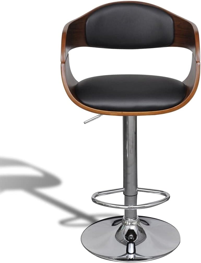 Hoker z giętego drewna - hoker z sztucznej skóry, regulacja wysokości, ergonomiczny, metalowa noga