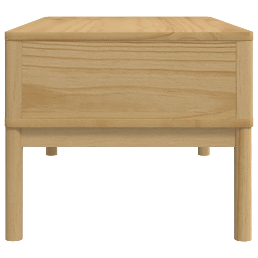 Stolik kawowy minimalistyczny, drewno sosnowe, naturalny brąz, 99x55,5x45 cm - prosty, drewniany stolik kawowy 100cm