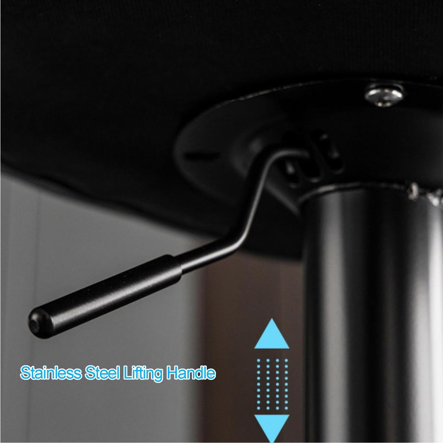 Skórzany hoker z poduszką - Obrotowe hokery, regulacja wysokości 60-80 cm, nowoczesny design, vintage hoker