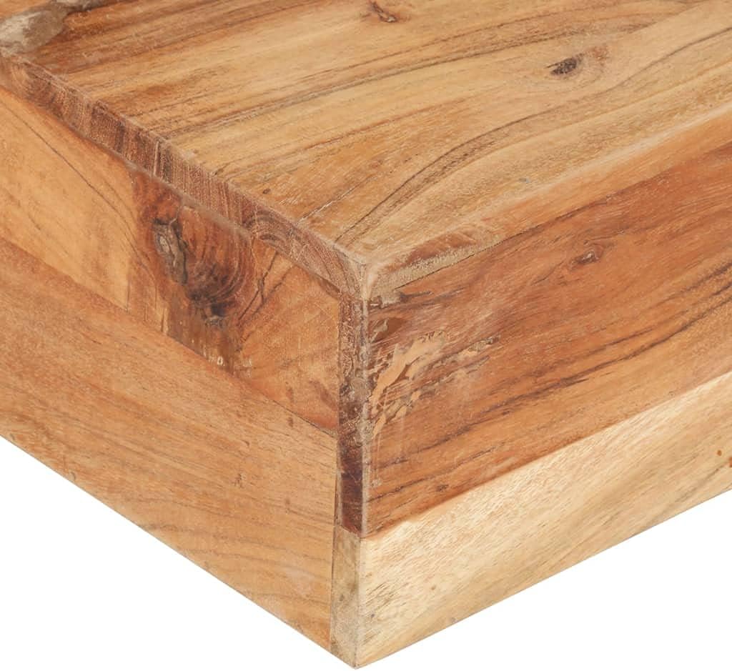 Stolik kawowy 80x80x28 cm, lite drewno akacjowe, nowoczesny design - kwadratowy stolik kawowy z drewna akacji