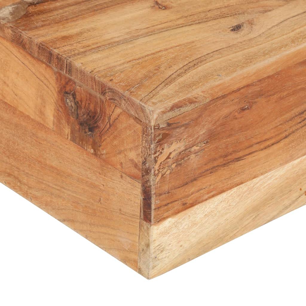 Stolik kawowy 80x80x28 cm, lite drewno akacjowe, nowoczesny design - kwadratowy stolik kawowy z drewna akacji