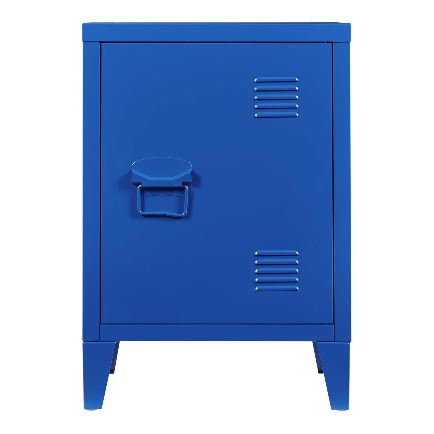 Metalowa szafka nocna niebieska z drzwiami, 57x40x30 cm – szafka biurowa i mebel do sypialni