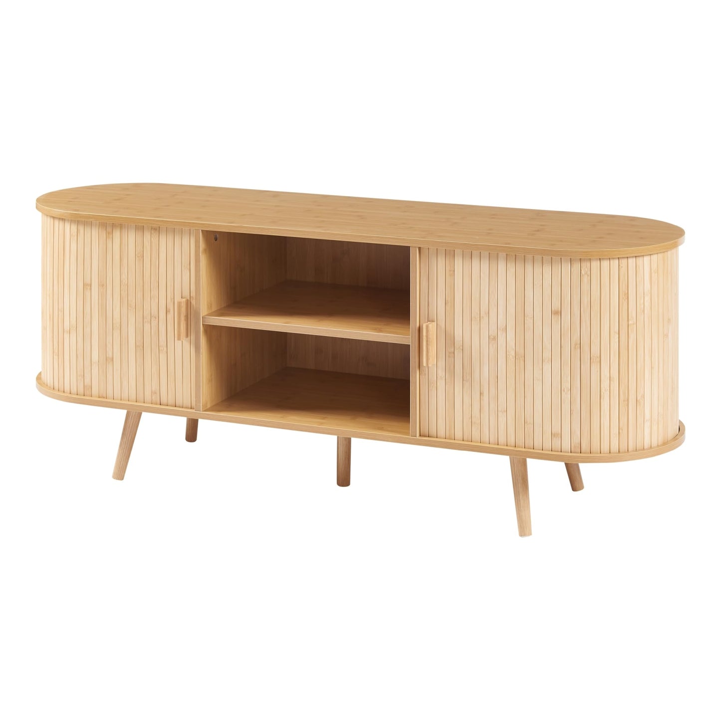 Komoda z 2 szklanymi drzwiami, 3 szufladami – nowoczesna komoda do salonu, jadalni, korytarza, 140x40x56 cm