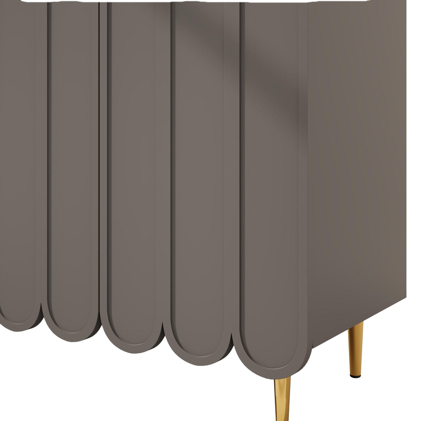 Komoda do salonu 120 cm z 2 szklanymi drzwiami i 3 szufladami – szafka kuchenna 120cm, jadalni, szary