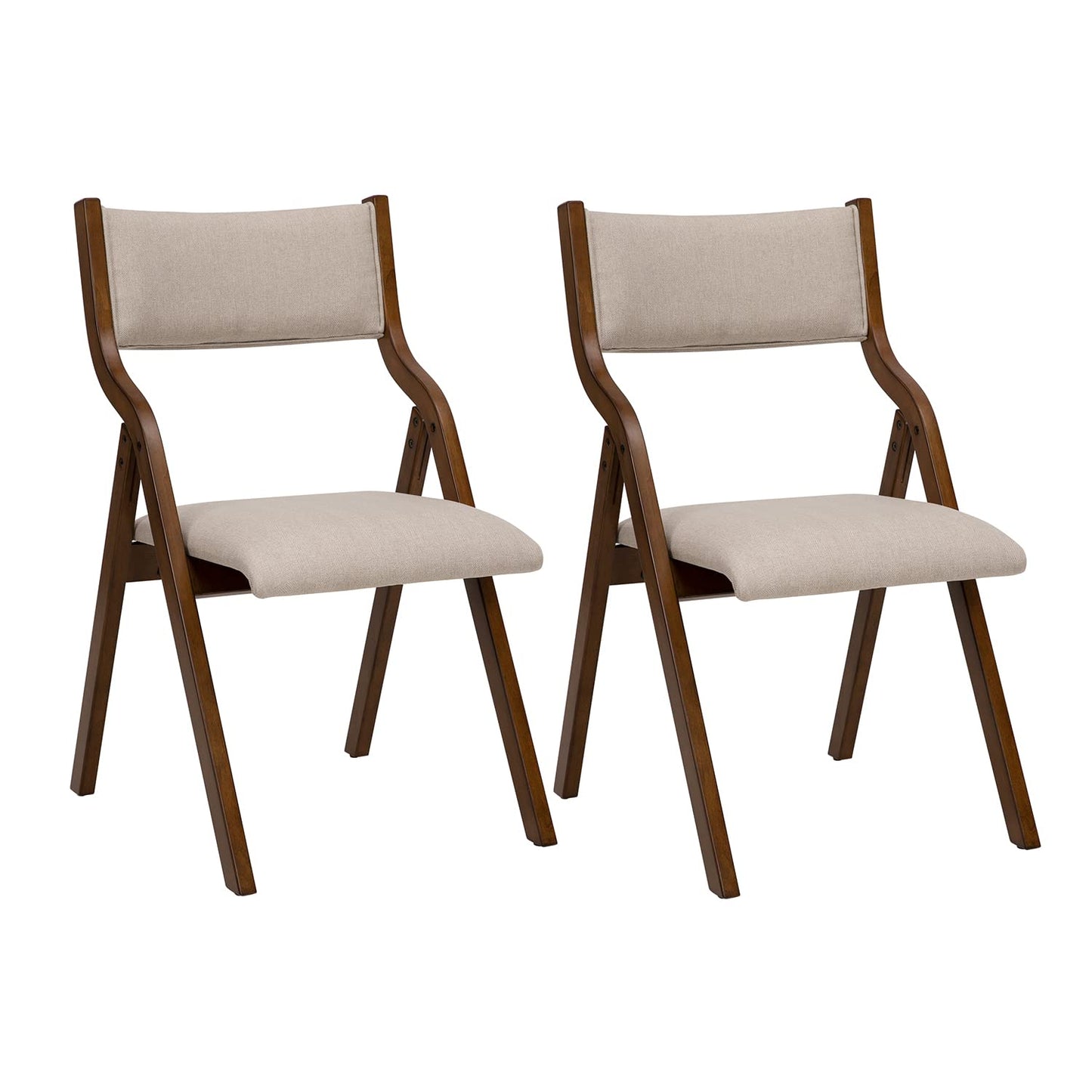 Krzesła do Jadalni Składane, Tapicerowane Taupe, Wys. Siedziska 45 cm - Wielofunkcyjne Krzesła Modern Design