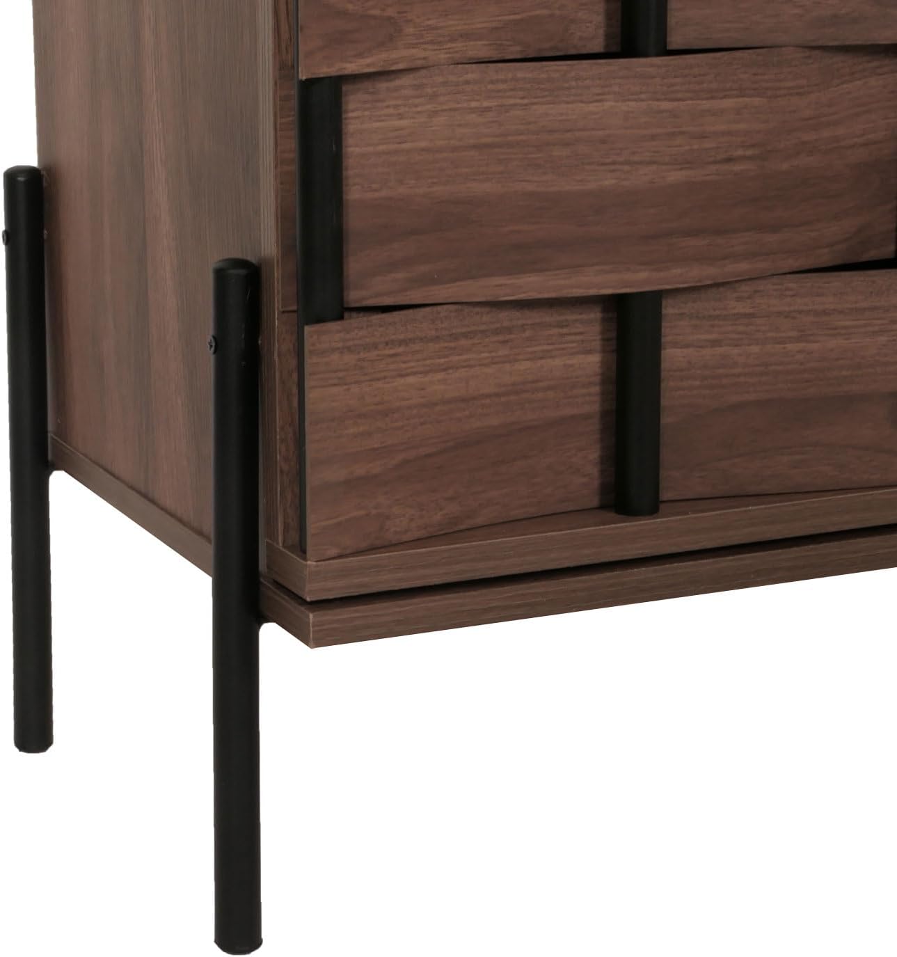 Szafka RTV z Wzorem 3D, funkcja Push-to-Open – Brązowa Komoda, 120 cm