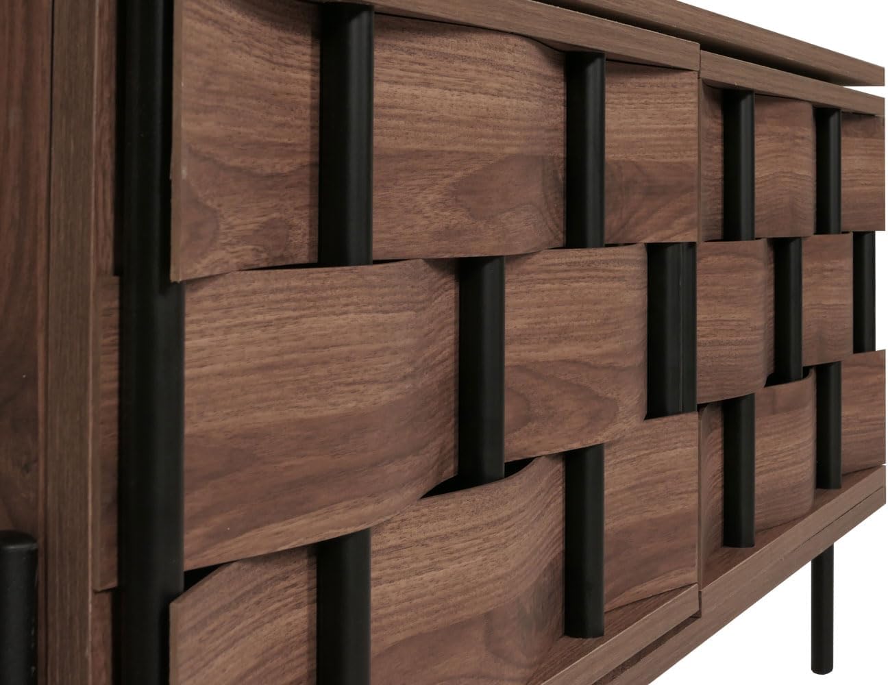 Szafka RTV z Wzorem 3D, funkcja Push-to-Open – Brązowa Komoda, 120 cm