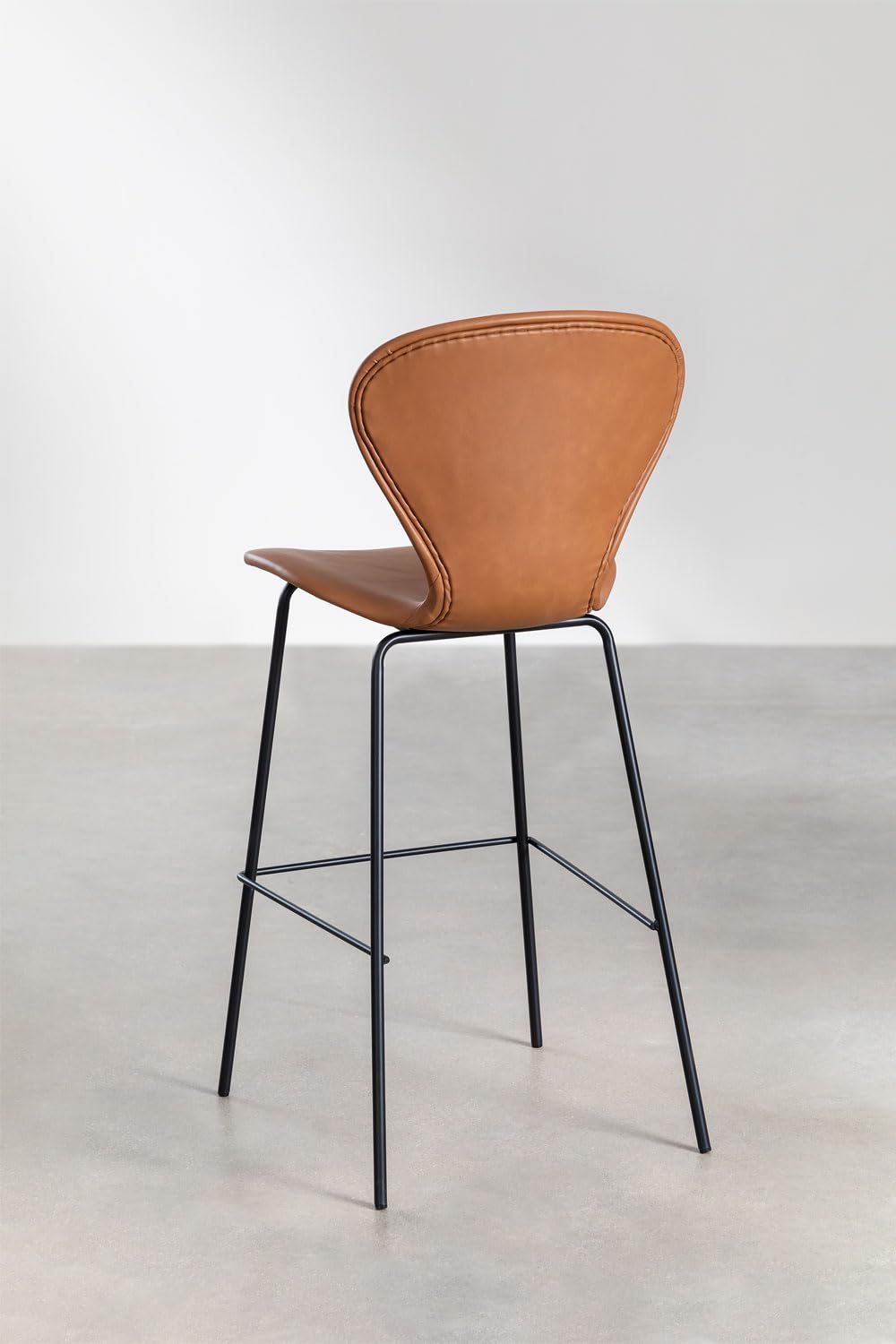 Wysoki taboret ze sztucznej skóry, 101,5–111 cm – hoker w stylu industrialnym, brązowy