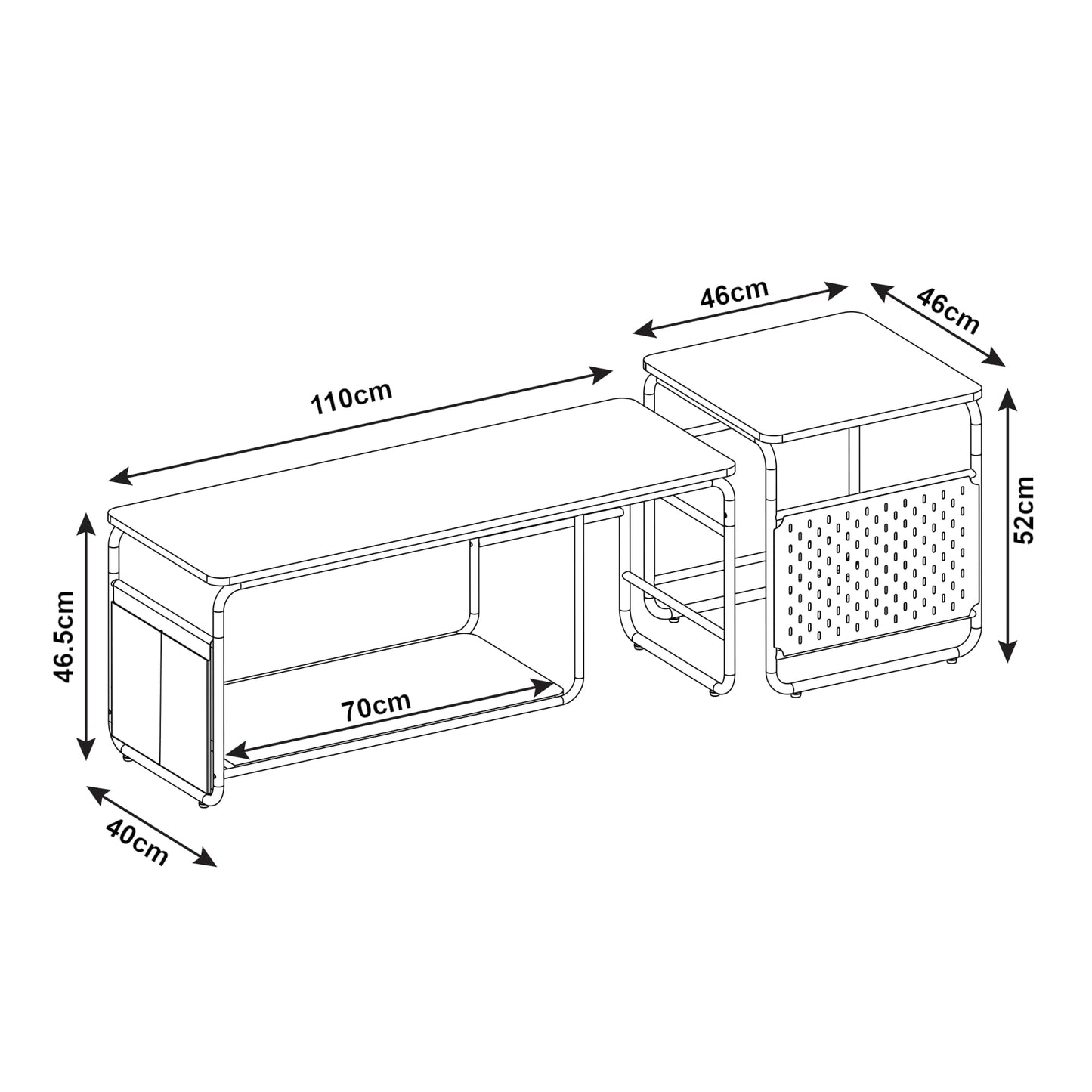 Stolik pod telewizor, stolik pomocniczy, szafka pod telewizor z półką, szafka pod telewizor ze stali i drewna stolik do salonu