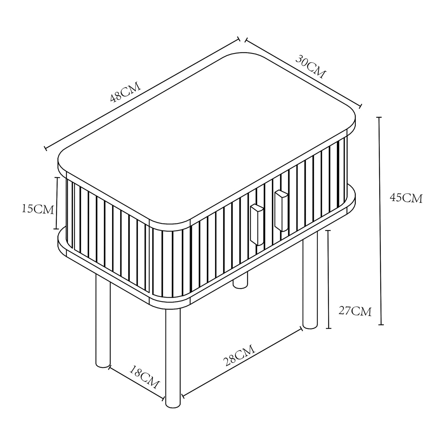 Bambusowy stolik nocny z 2 przesuwanymi drzwiami, czarne metalowe nogi – stolik pomocniczy do sypialni i salonu z