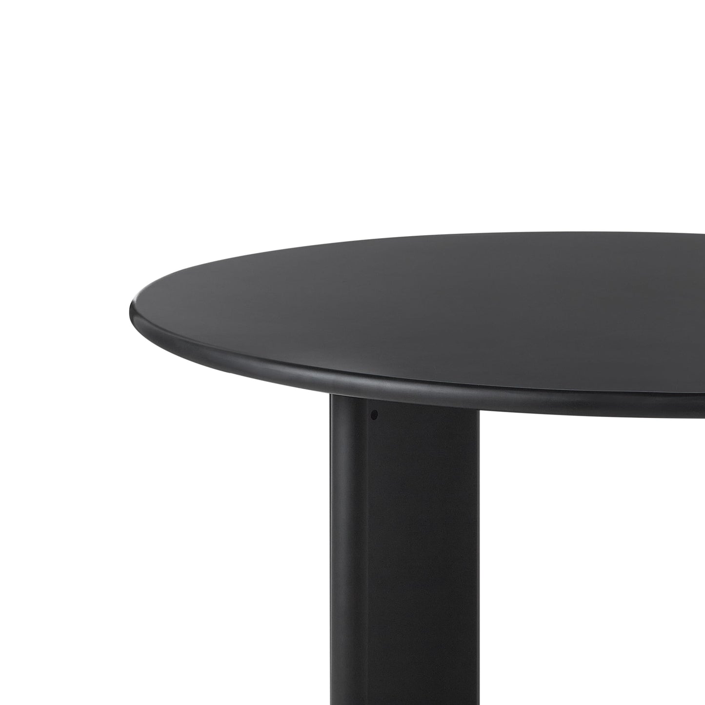 Stół Jadalni Okrągły 120 cm – Nowoczesny Stół Obiadowy z Czarnym Blatem MDF dla 4 Osób