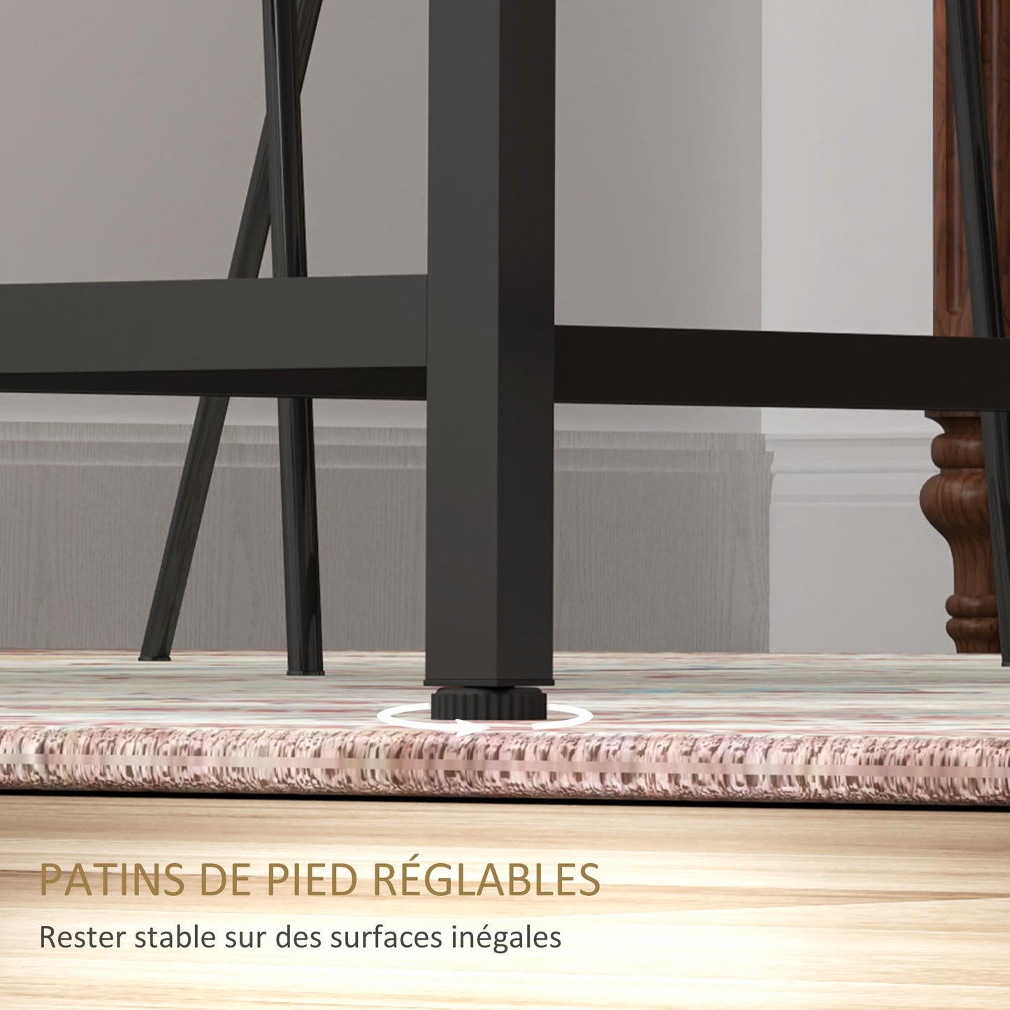 Stół do jadalni dla 6 osób – Nowoczesny, Prostokątny, Drewno, Czarne Stalowe Nogi, 150x80 cm