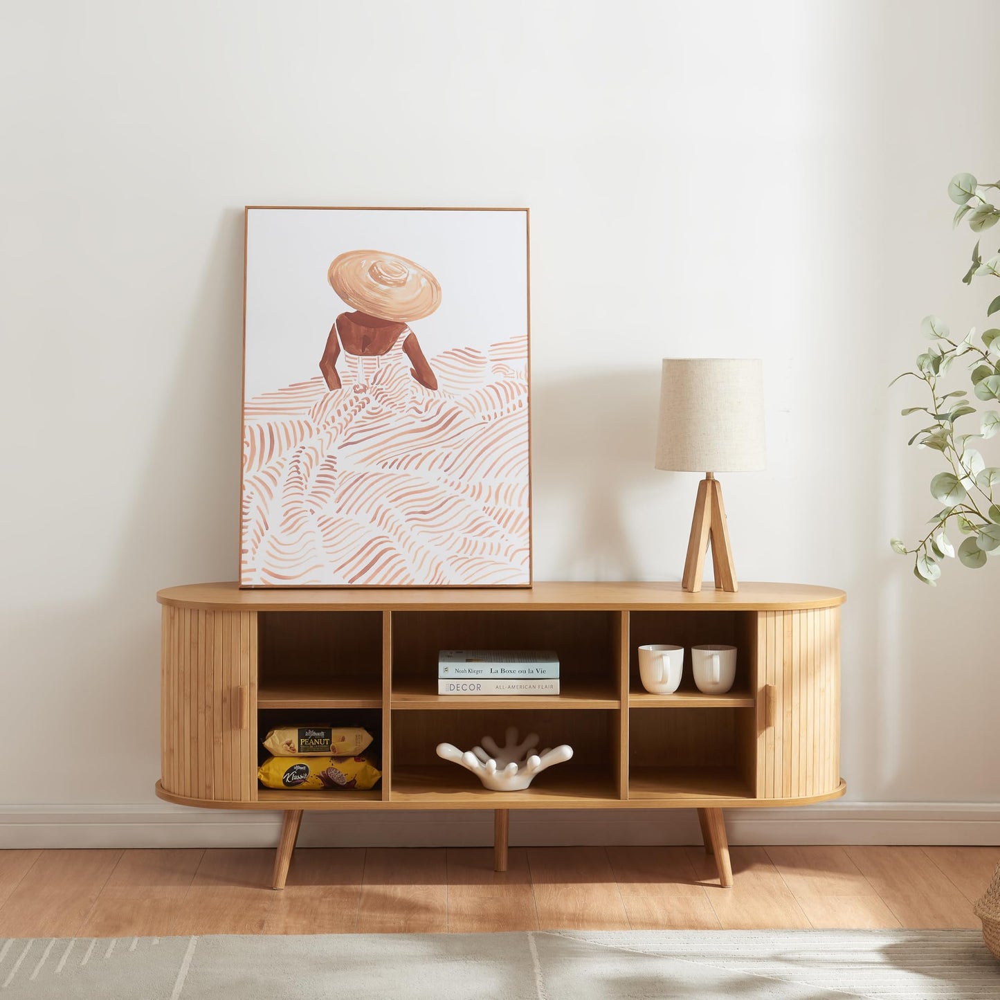 Komoda z 2 szklanymi drzwiami, 3 szufladami – nowoczesna komoda do salonu, jadalni, korytarza, 140x40x56 cm