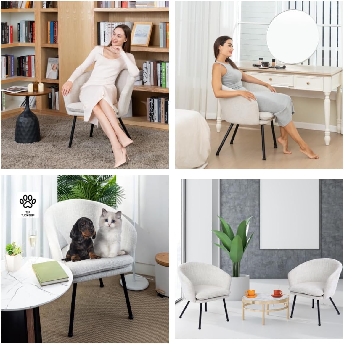 Skandynawski Fotel do salonu – Beżowy fotel z Grubą Poduszką, Beżowy, 67,5x64x74,5cm