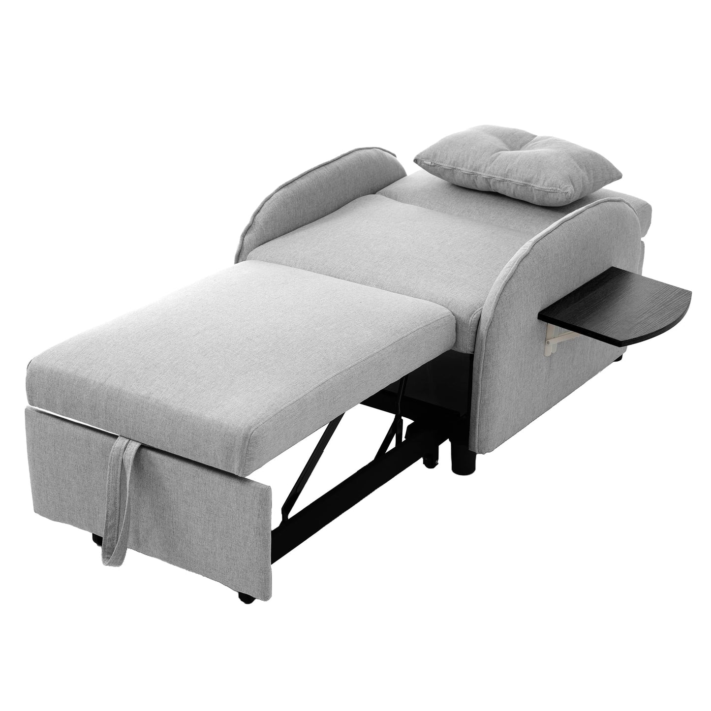 Wielofunkcyjna pojedyncza sofa z funkcją spania 3 w 1, fotel, leżak i łóżko, regulowane oparcie, składane stoliki do herbaty, oszczędność miejsca, idealna do małych pomieszczeń – 123 (73) x 167 x 78