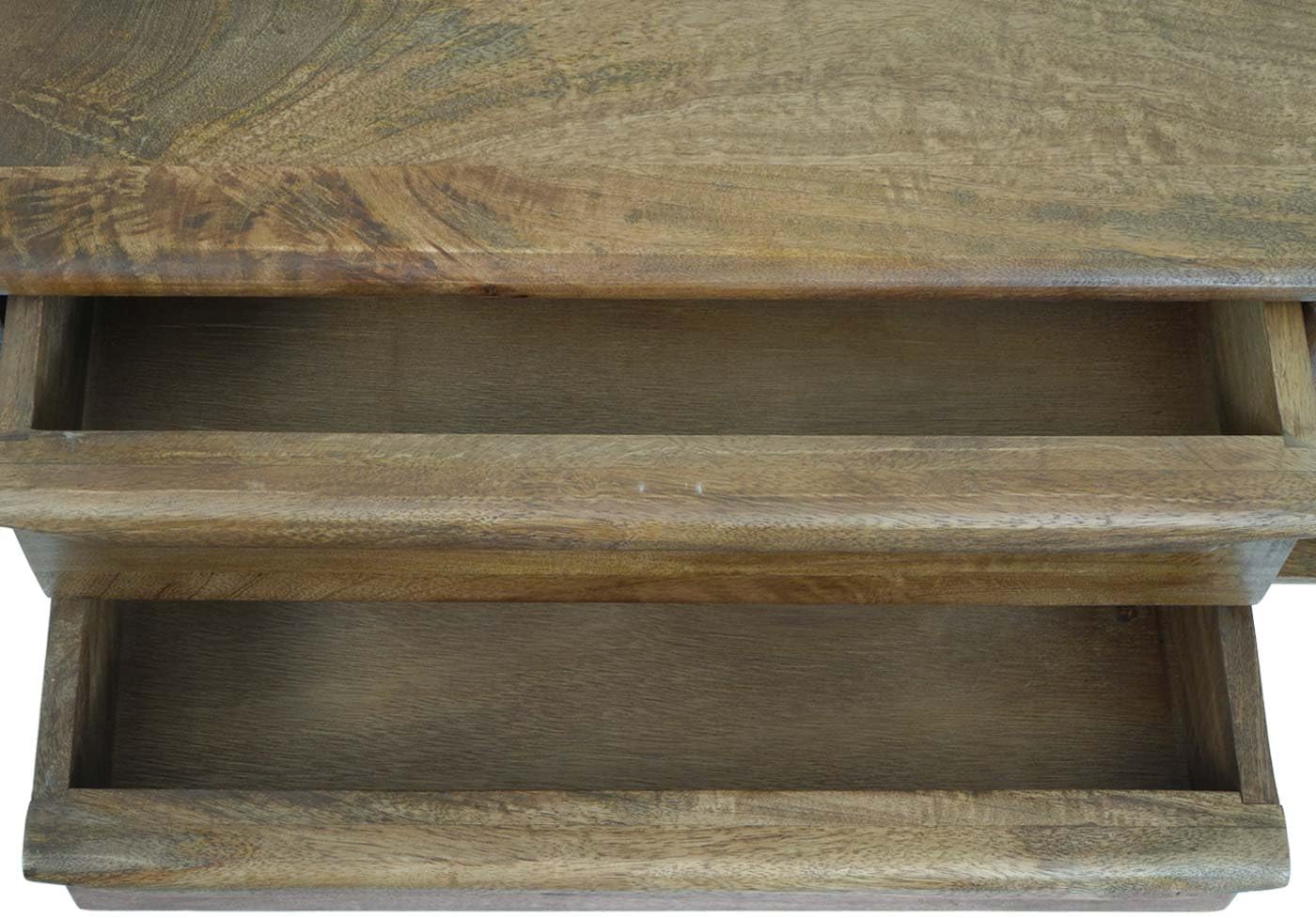 Szafka RTV z Litego Drewna Mango w stylu skandynawskim, prosta nowoczesna szafka pod telewizor 110cm