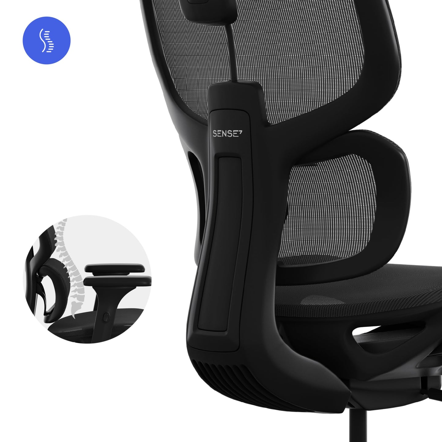 Czarne Ergonomiczne Krzesło Biurowe - Funkcja Bujania, Oddychające Oparcie, Stabilne Podłokietniki