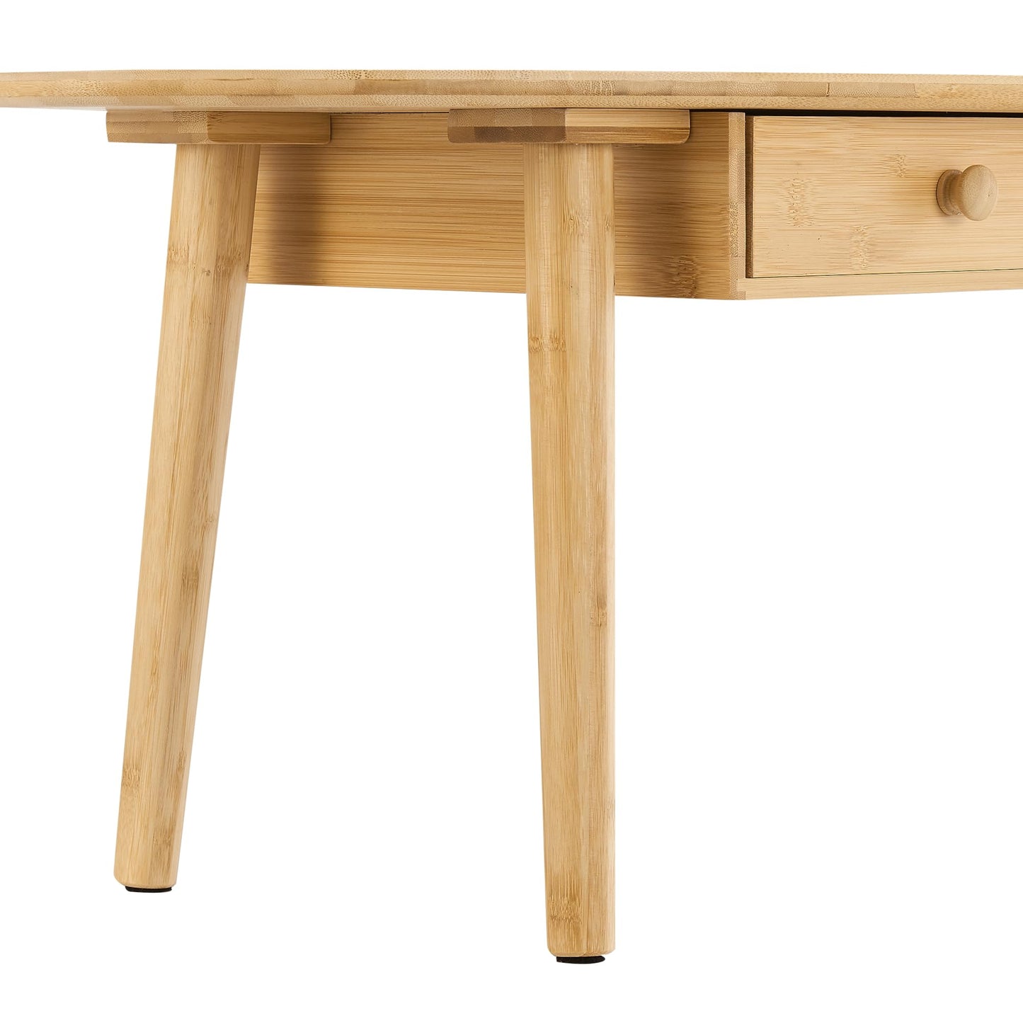 Stolik kawowy owalny z szufladami 100x48 - owalny stolik z 2 szufladami w naturalnym kolorze 100cm