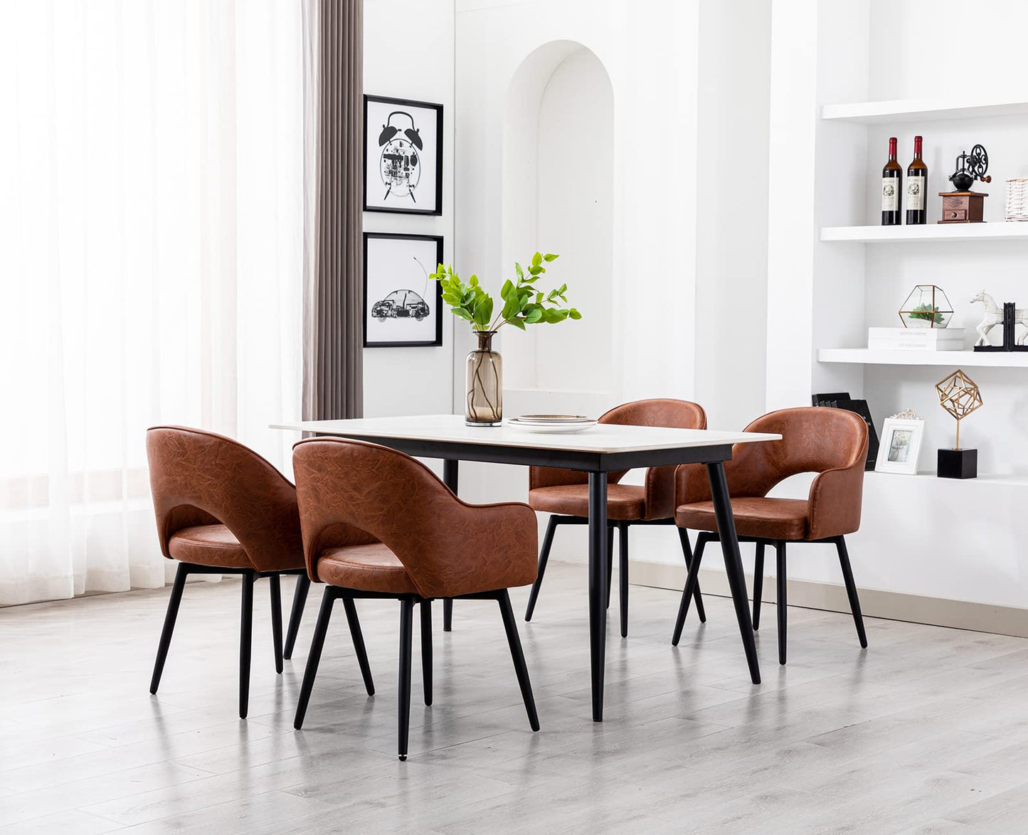 Krzesła do jadalni, zestaw 2 szt., aksamitne, obrotowe, tapicerowane, z metalowymi nogami,