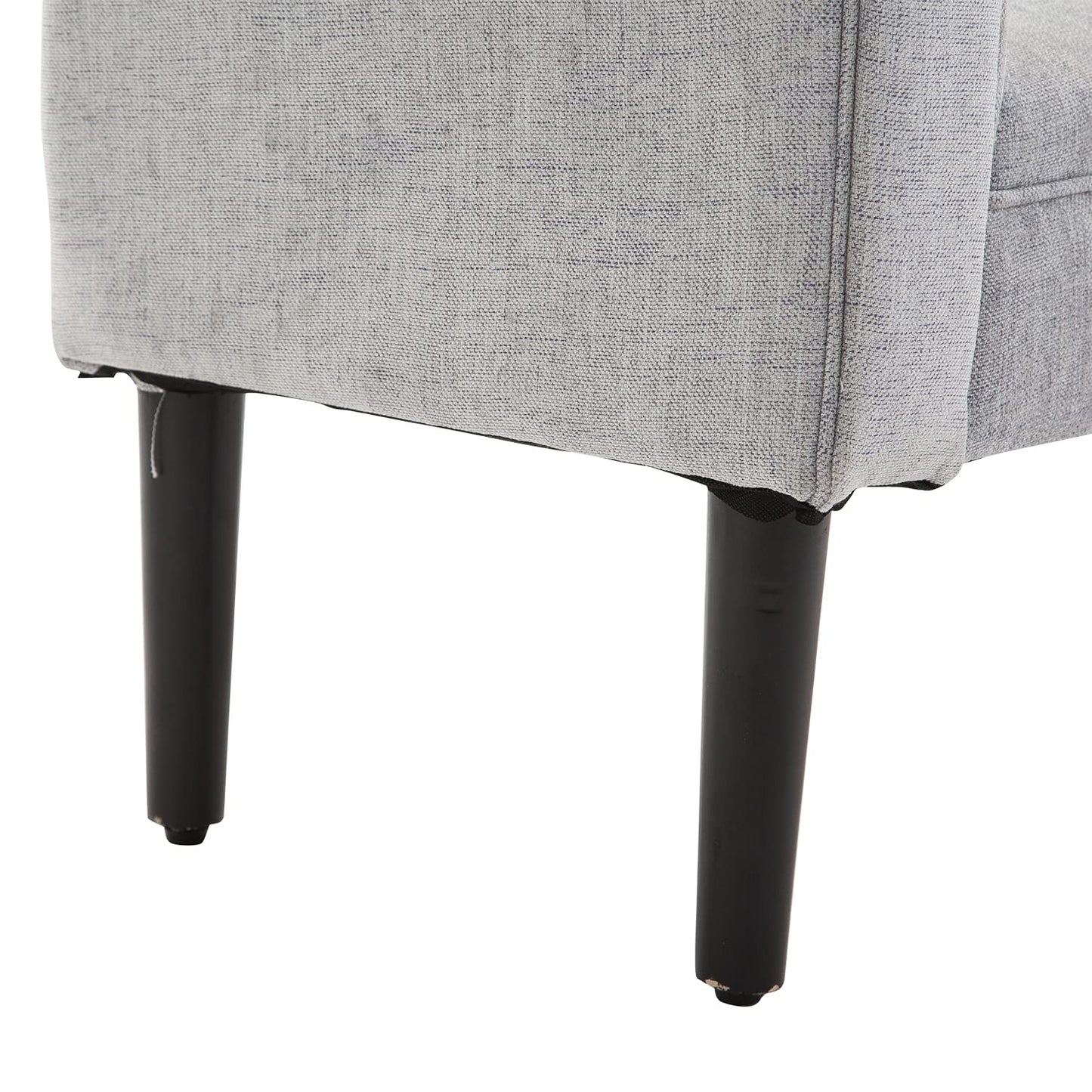 Jasnoszara Ławka tapicerowana do przedpokoju – elegancka ławka do przedpokoju i sypialni z funkcją spania, lniana, 103x48x38 cm