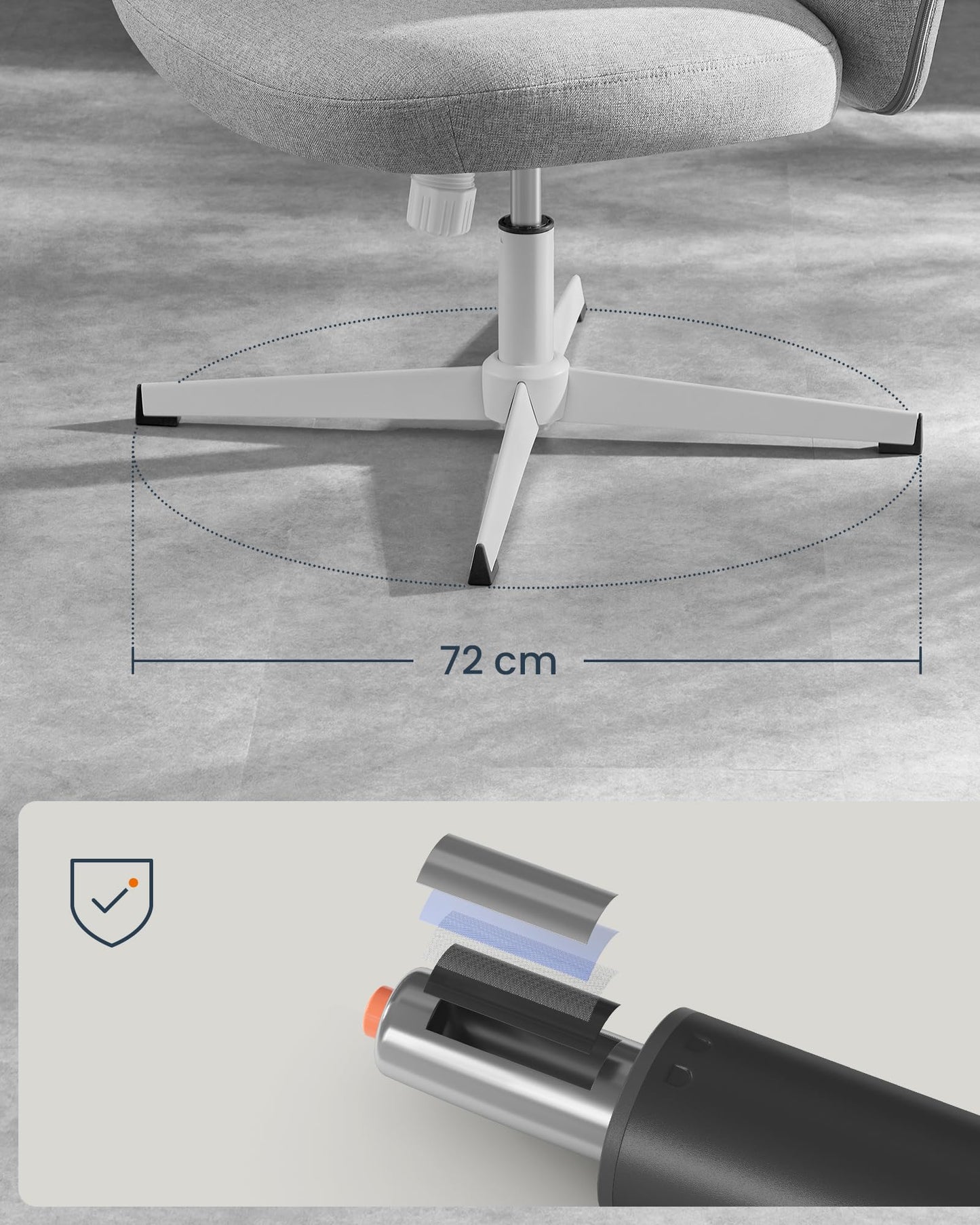 Nowoczesne Krzesło Biurowe Obrotowe - Szerokie Siedzisko, Regulacja Wysokości, Funkcja Bujania, Szary