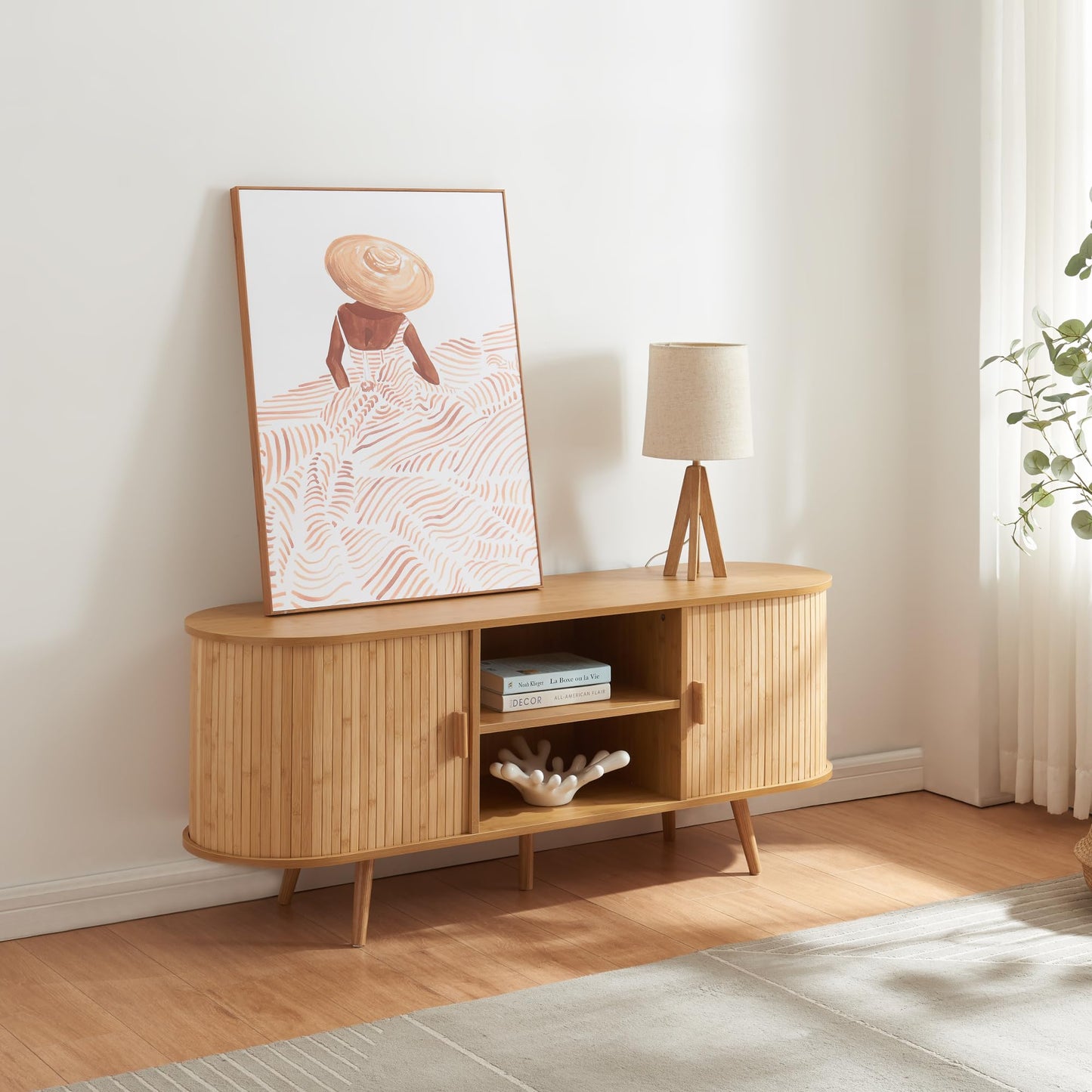Komoda z 2 szklanymi drzwiami, 3 szufladami – nowoczesna komoda do salonu, jadalni, korytarza, 140x40x56 cm