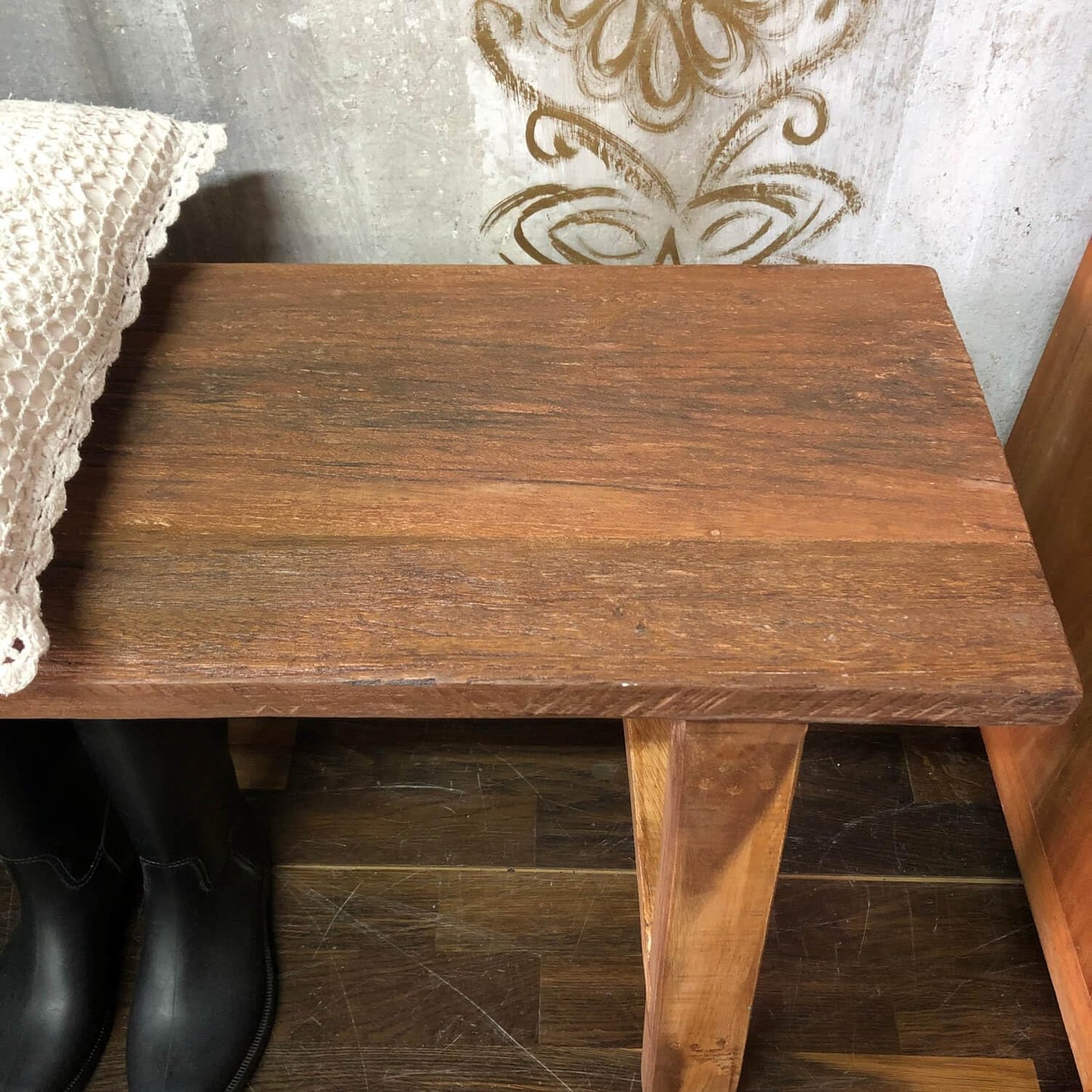 Rustykalna Drewniana Ławka Przedpokojowa