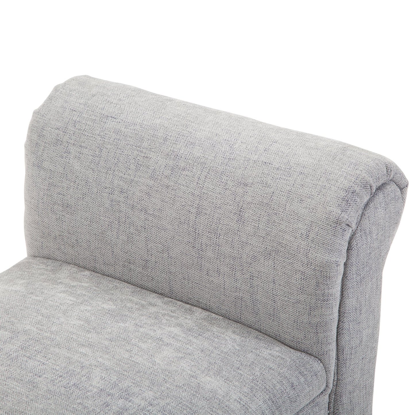 Jasnoszara Ławka tapicerowana do przedpokoju – elegancka ławka do przedpokoju i sypialni z funkcją spania, lniana, 103x48x38 cm