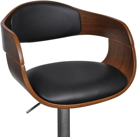 Hoker z giętego drewna - hoker z sztucznej skóry, regulacja wysokości, ergonomiczny, metalowa noga