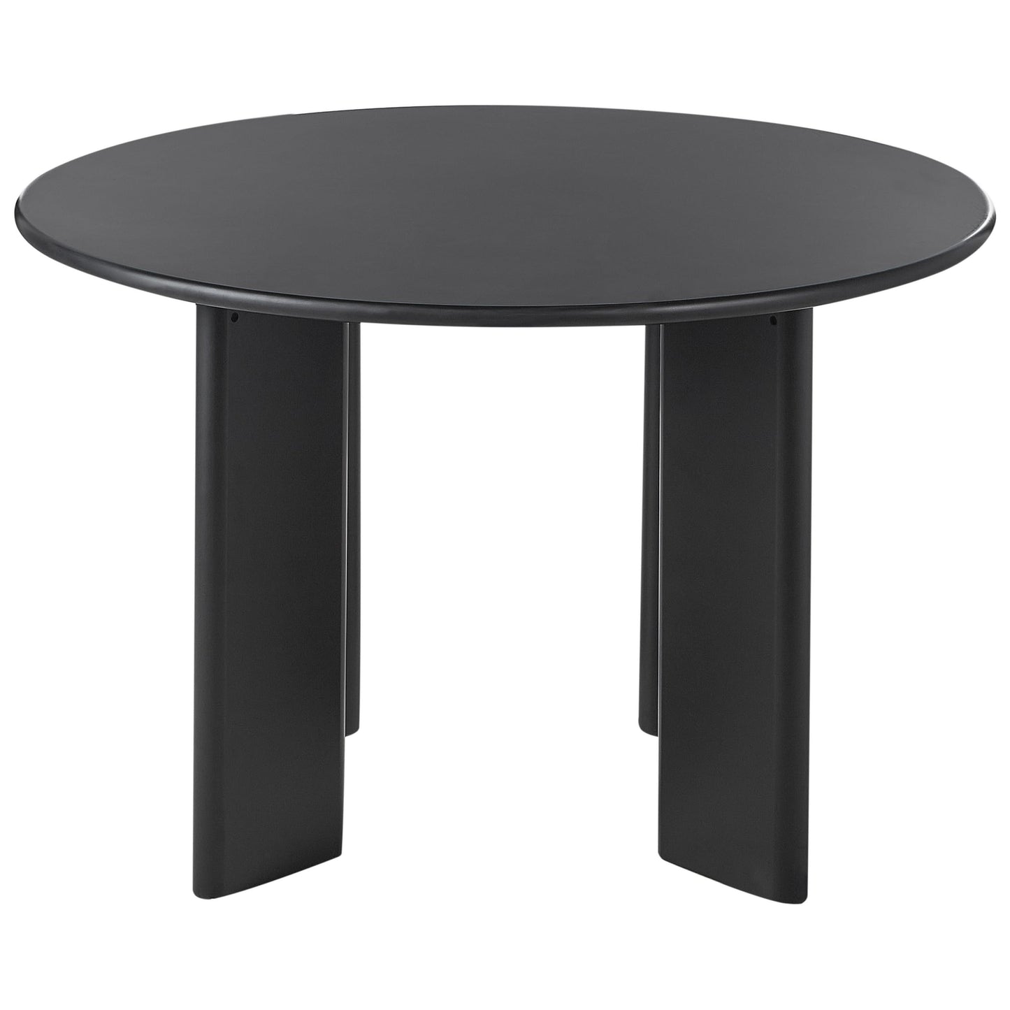 Stół Jadalni Okrągły 120 cm – Nowoczesny Stół Obiadowy z Czarnym Blatem MDF dla 4 Osób