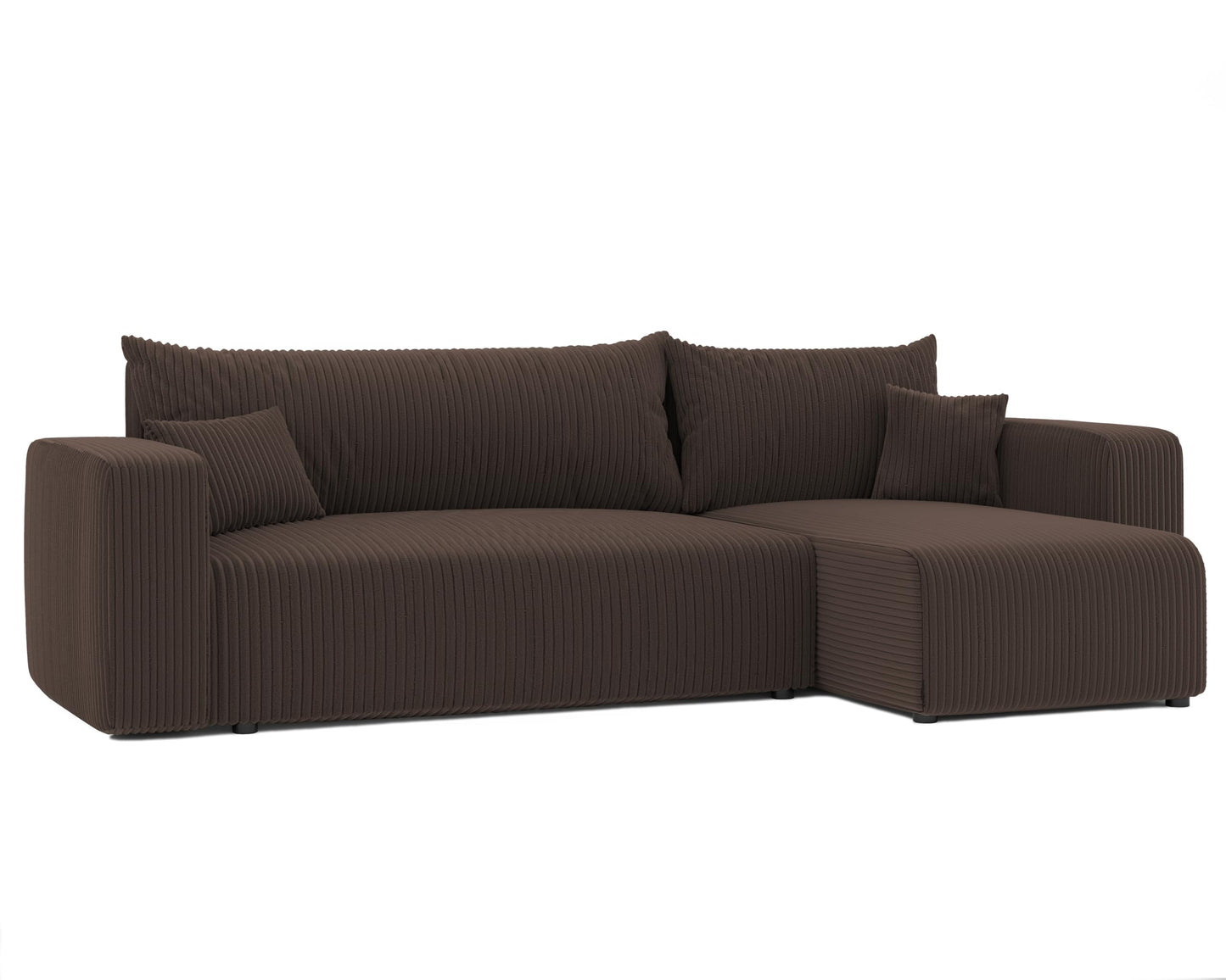 Sofa z funkcją spania, 145 x 248 cm, 3-osobowa, narożnik ze skrzynią na pościel, sofa do spania, do salonu