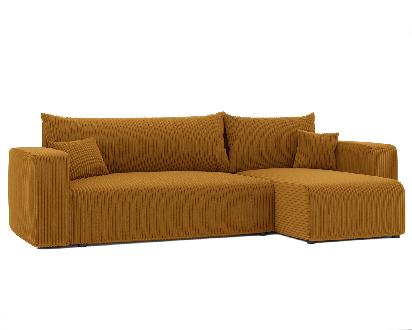 Sofa z funkcją spania, 145 x 248 cm, 3-osobowa, narożnik ze skrzynią na pościel, sofa do spania, do salonu