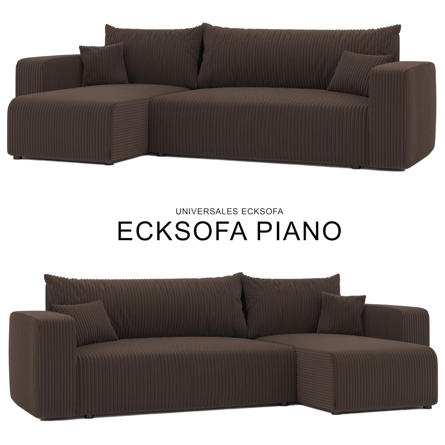 Sofa z funkcją spania, 145 x 248 cm, 3-osobowa, narożnik ze skrzynią na pościel, sofa do spania, do salonu